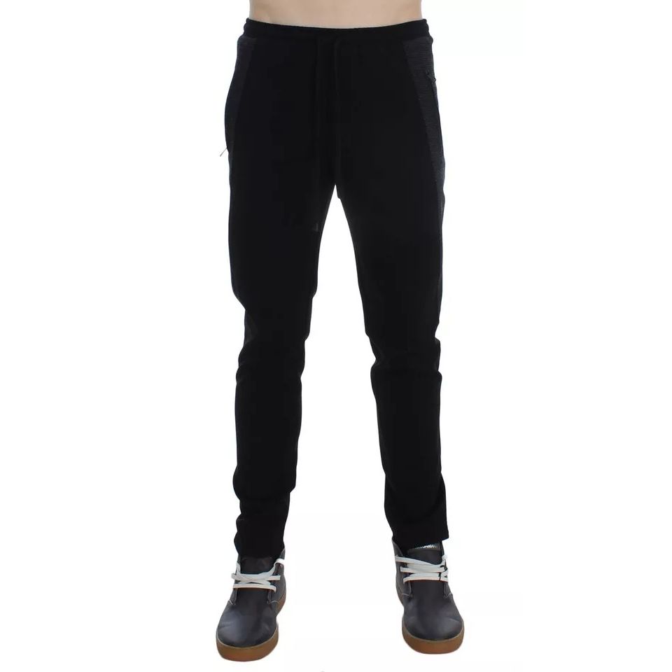 Dolce & Gabbana Black Gray Wool Casual Trousers Stripe Pants Dolce & Gabbana