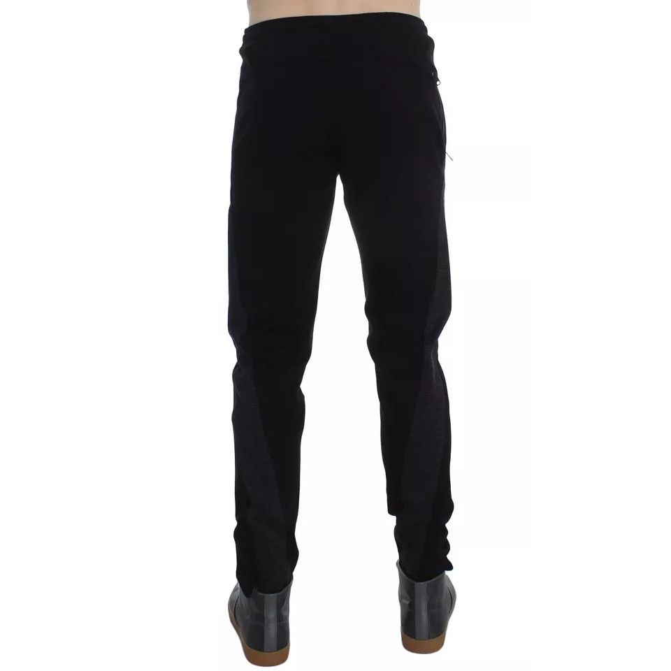 Dolce & Gabbana Black Gray Wool Casual Trousers Stripe Pants Dolce & Gabbana