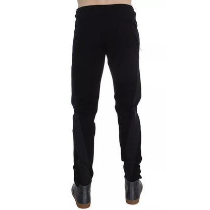 Dolce & Gabbana Black Gray Wool Casual Trousers Stripe Pants Dolce & Gabbana