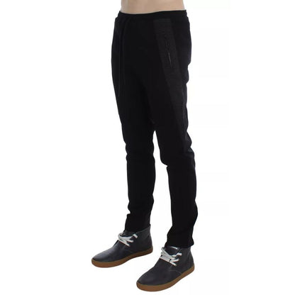 Dolce & Gabbana Black Gray Wool Casual Trousers Stripe Pants Dolce & Gabbana