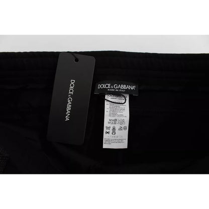 Dolce & Gabbana Black Gray Wool Casual Trousers Stripe Pants Dolce & Gabbana