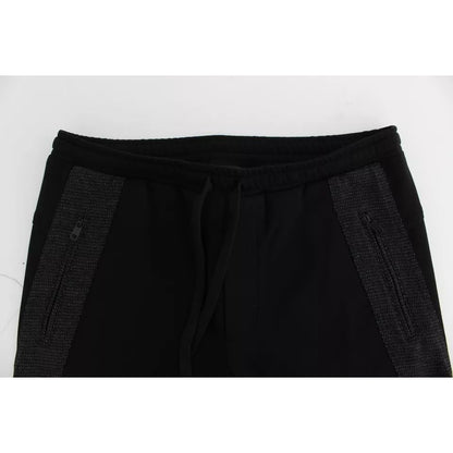 Dolce & Gabbana Black Gray Wool Casual Trousers Stripe Pants Dolce & Gabbana