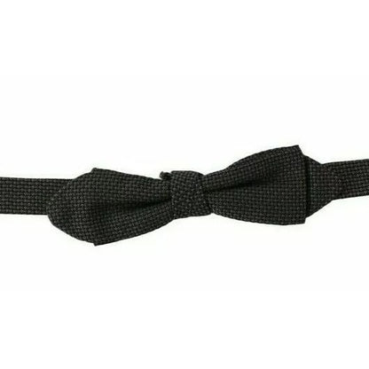 Dolce & Gabbana Gray Pattern Silk Adjustable Neck Bow Tie