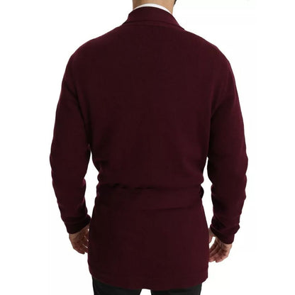 Dolce & Gabbana Bordeaux Cashmere Crown Cardigan Sweater Dolce & Gabbana