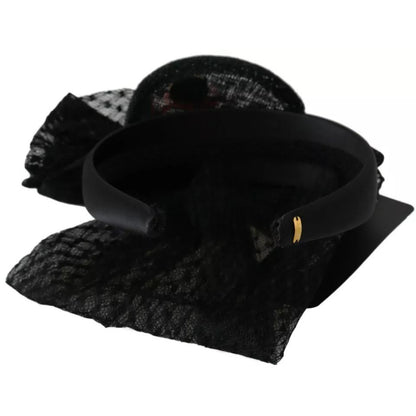 Dolce & Gabbana Red Black Robot Clear Crystal Headband Tiara Diadem