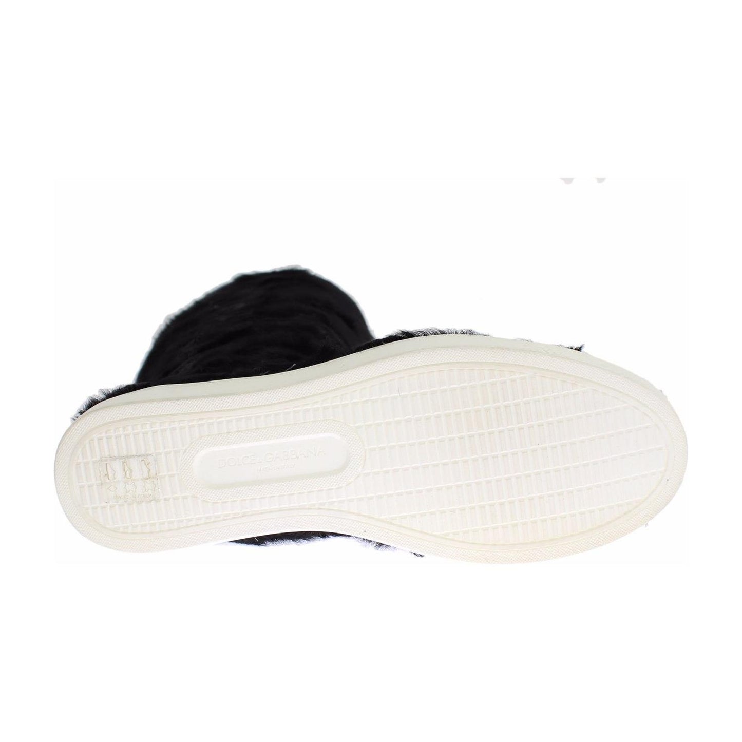 Dolce & Gabbana Black Xiangao Lamb Fur Leather Boots