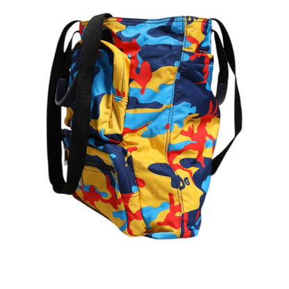 Dolce & Gabbana Multicolor Camouflage Nylon Shopping Tote Bag