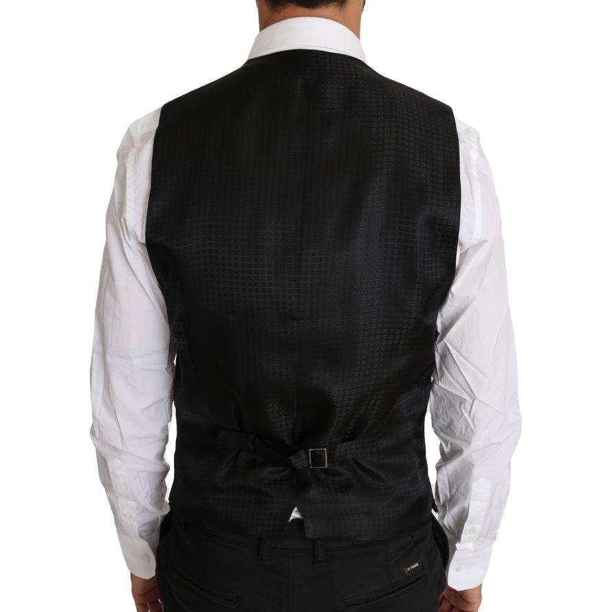 Dolce & Gabbana Purple Pattern Wool Silk Waistcoat Vest TSH2651-48