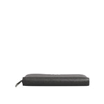 Dolce & Gabbana Dark Gray Leather DG Logo Zip Around Continental Wallet