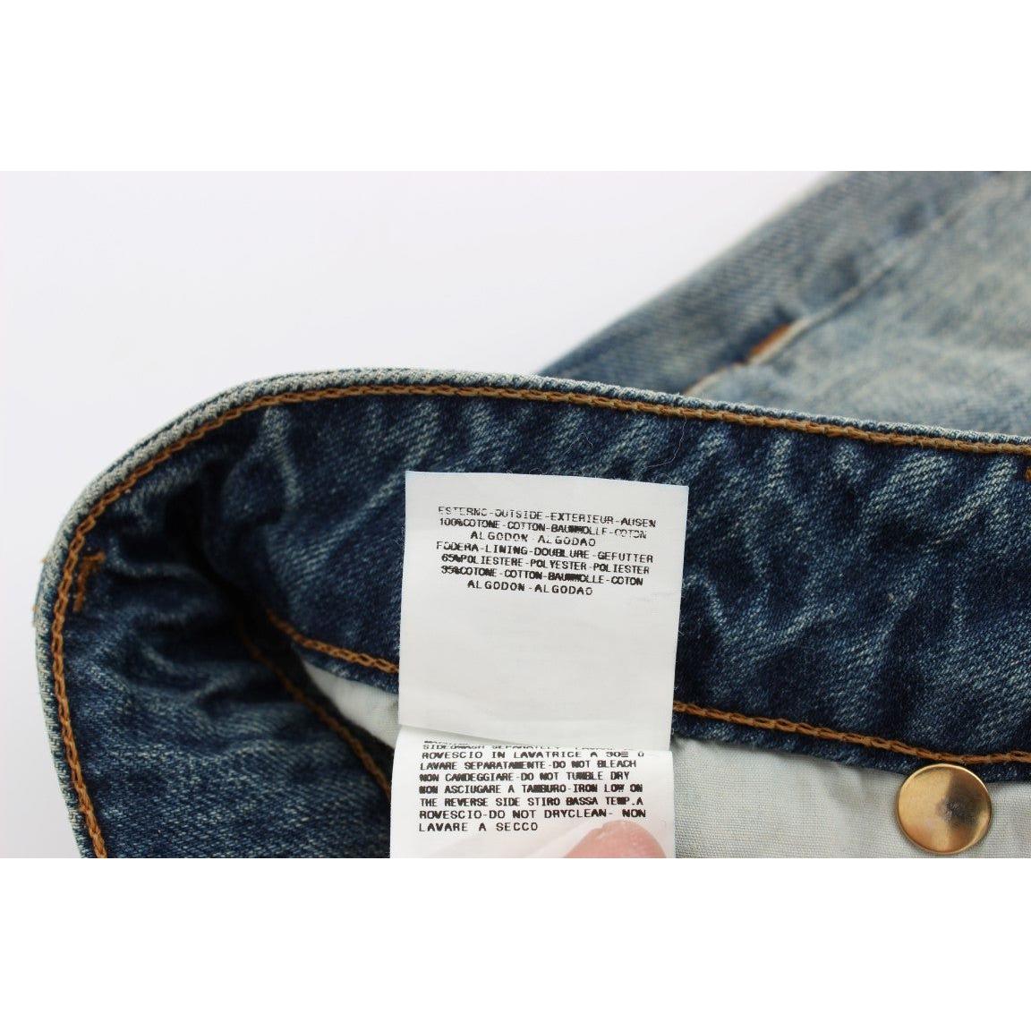 Cavalli Blue Cotton Low Waist Jeans