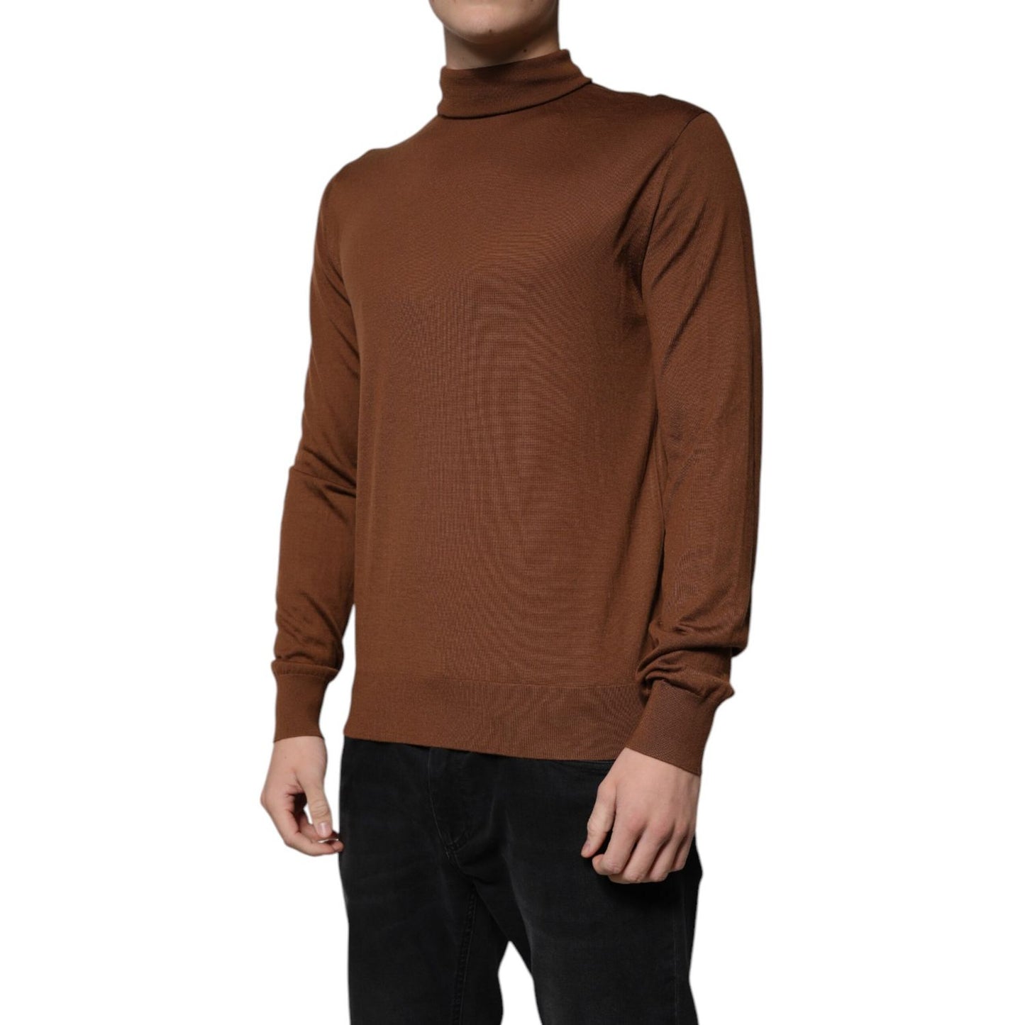 Dolce & Gabbana Brown Cashmere Turtleneck Pullover Sweater Dolce & Gabbana