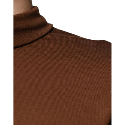 Dolce & Gabbana Brown Cashmere Turtleneck Pullover Sweater Dolce & Gabbana