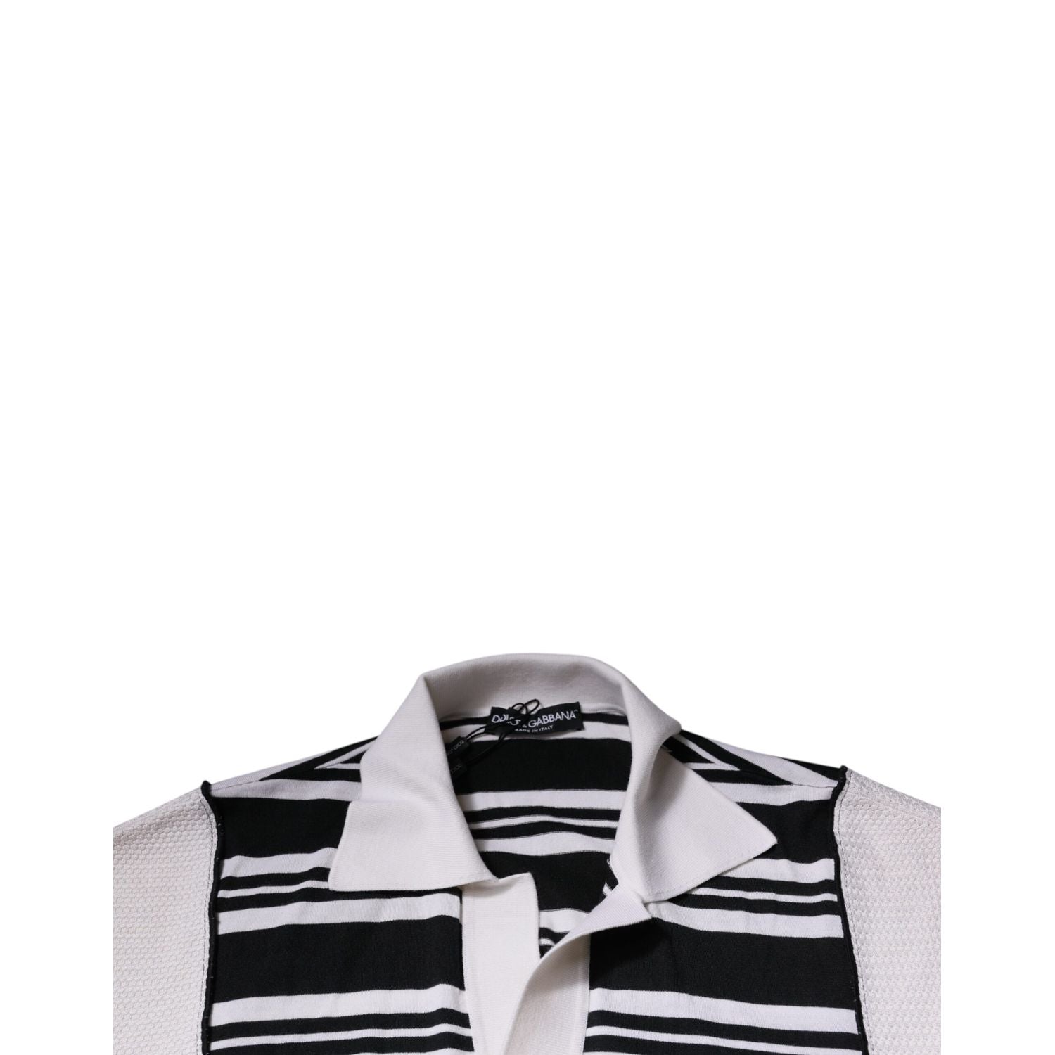 Dolce & Gabbana Black White Stripes Collared Polo T-shirt