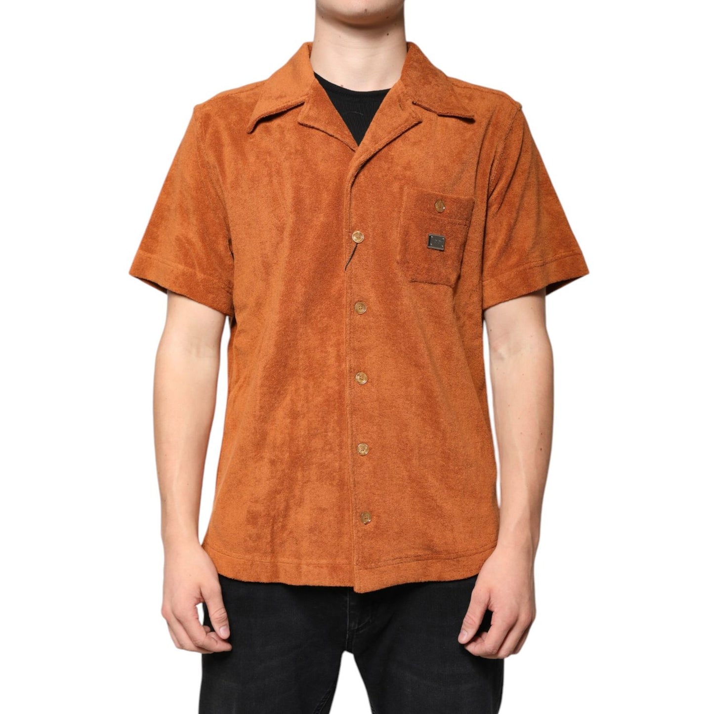 Dolce & Gabbana Hazel Cotton Velvet Button Down Collared Shirt Dolce & Gabbana