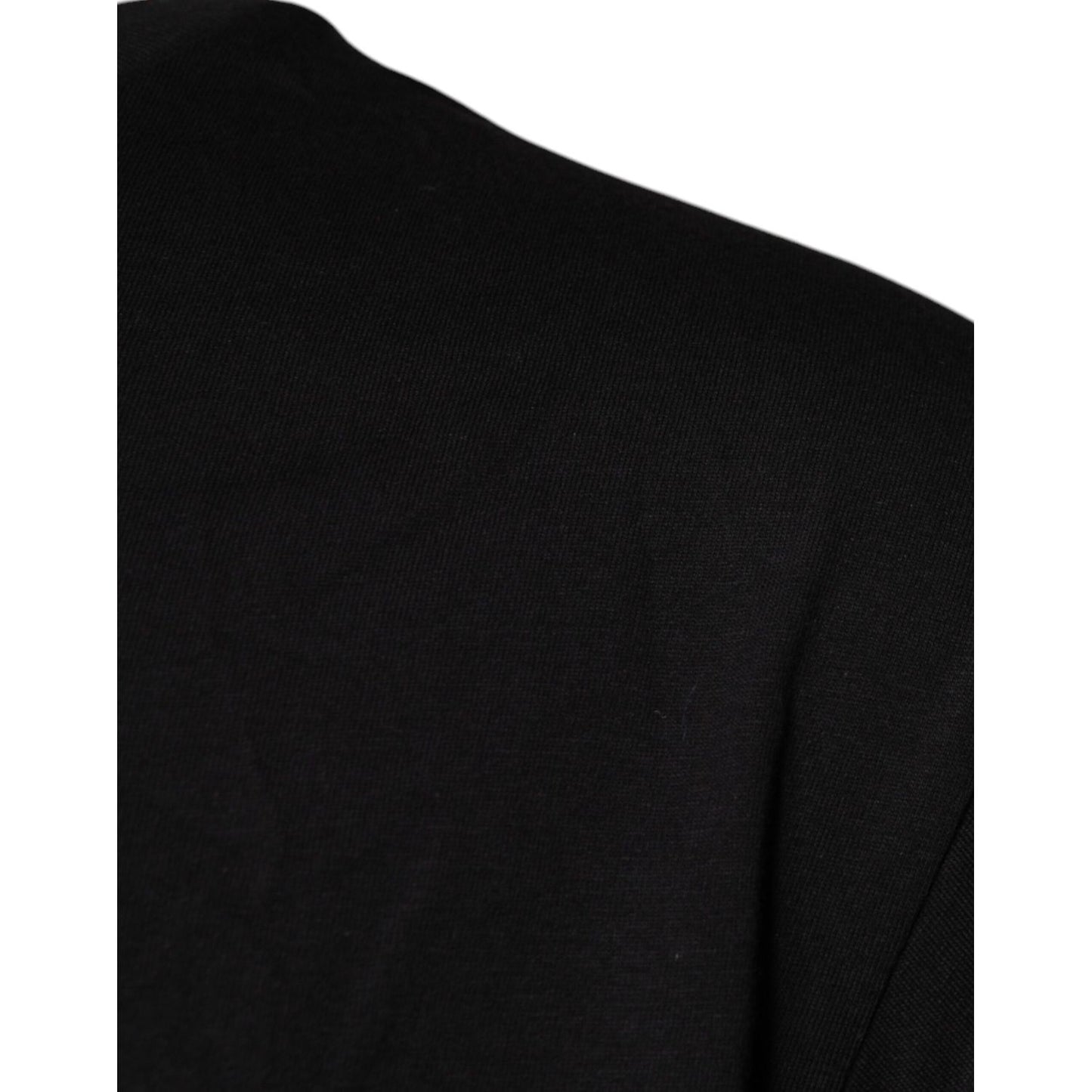 Dolce & Gabbana Black Logo Print Cotton Crew Neck T-shirt