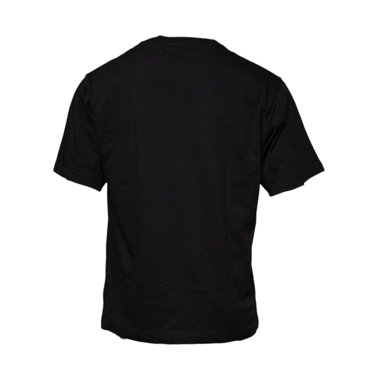 Dolce & Gabbana Black Logo Print Cotton Crew Neck T-shirt