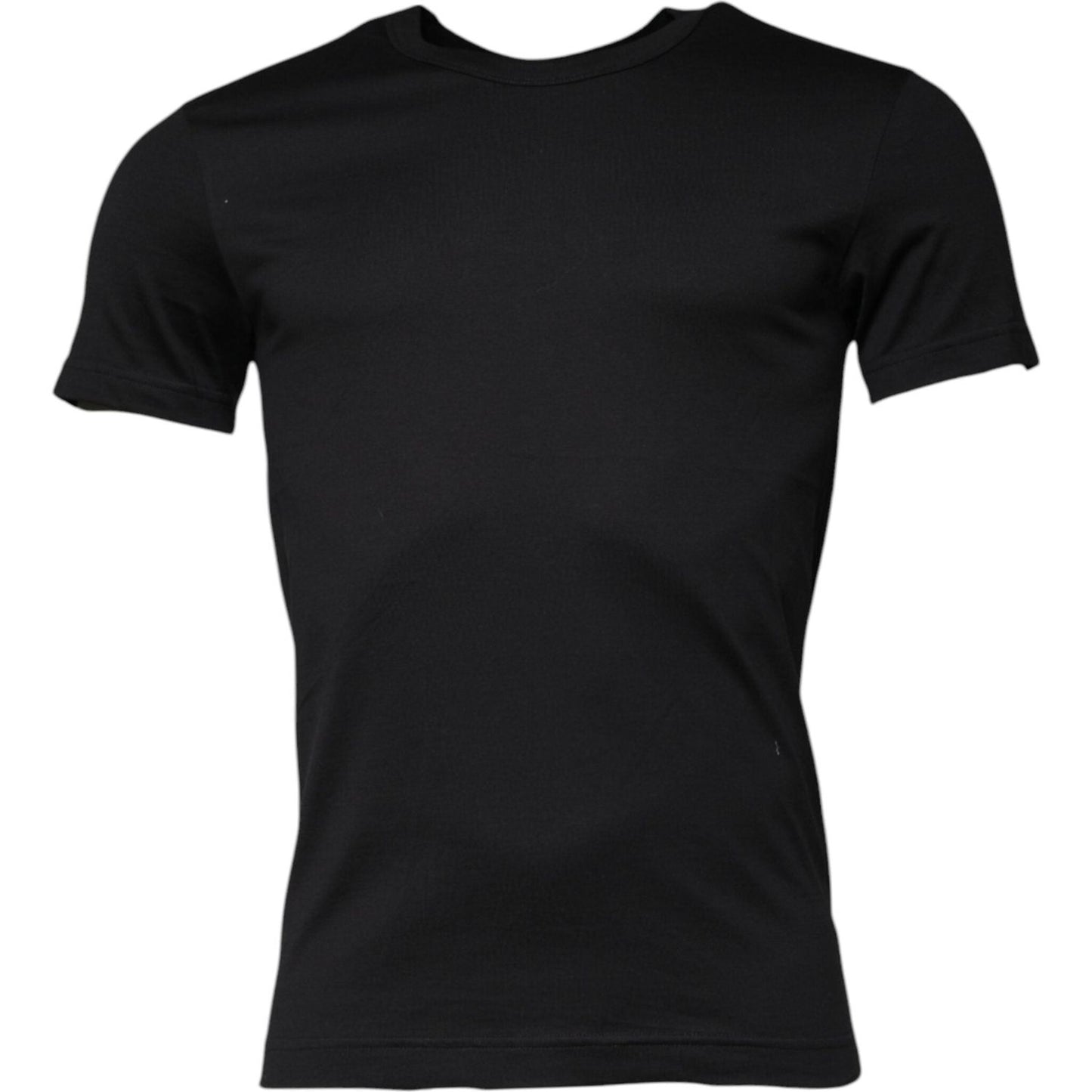 Dolce & Gabbana Black Cotton Crew Neck Short Sleeves T-shirt