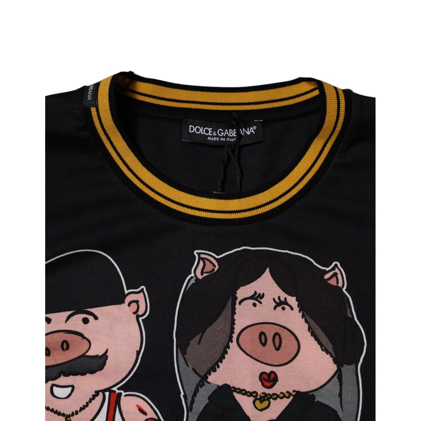 Dolce & Gabbana Black 2019 Year Of The Pig Crew Neck T-shirt