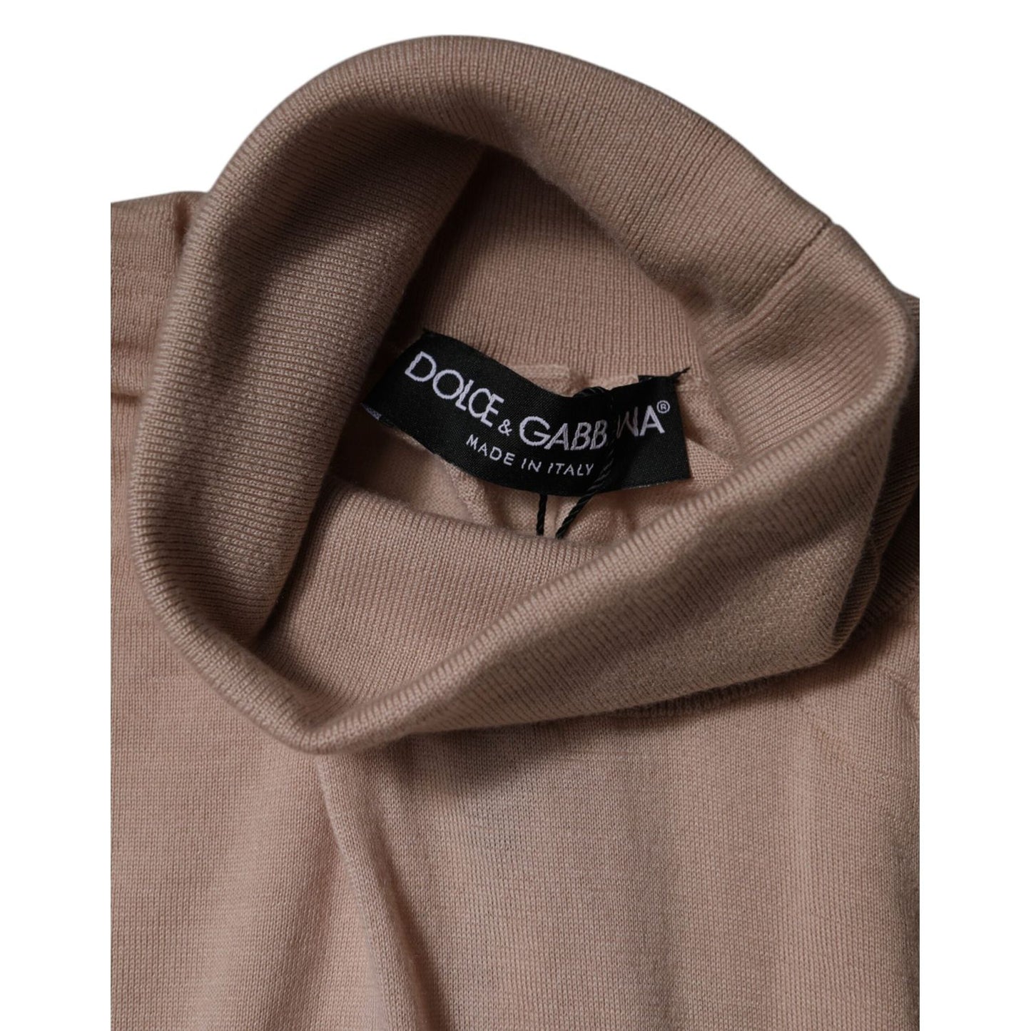 Dolce & Gabbana Beige Cashmere Turtleneck Pullover Sweater Dolce & Gabbana
