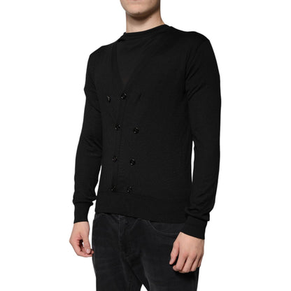 Dolce & Gabbana Black Cashmere Button Down Cardigan Sweater Dolce & Gabbana