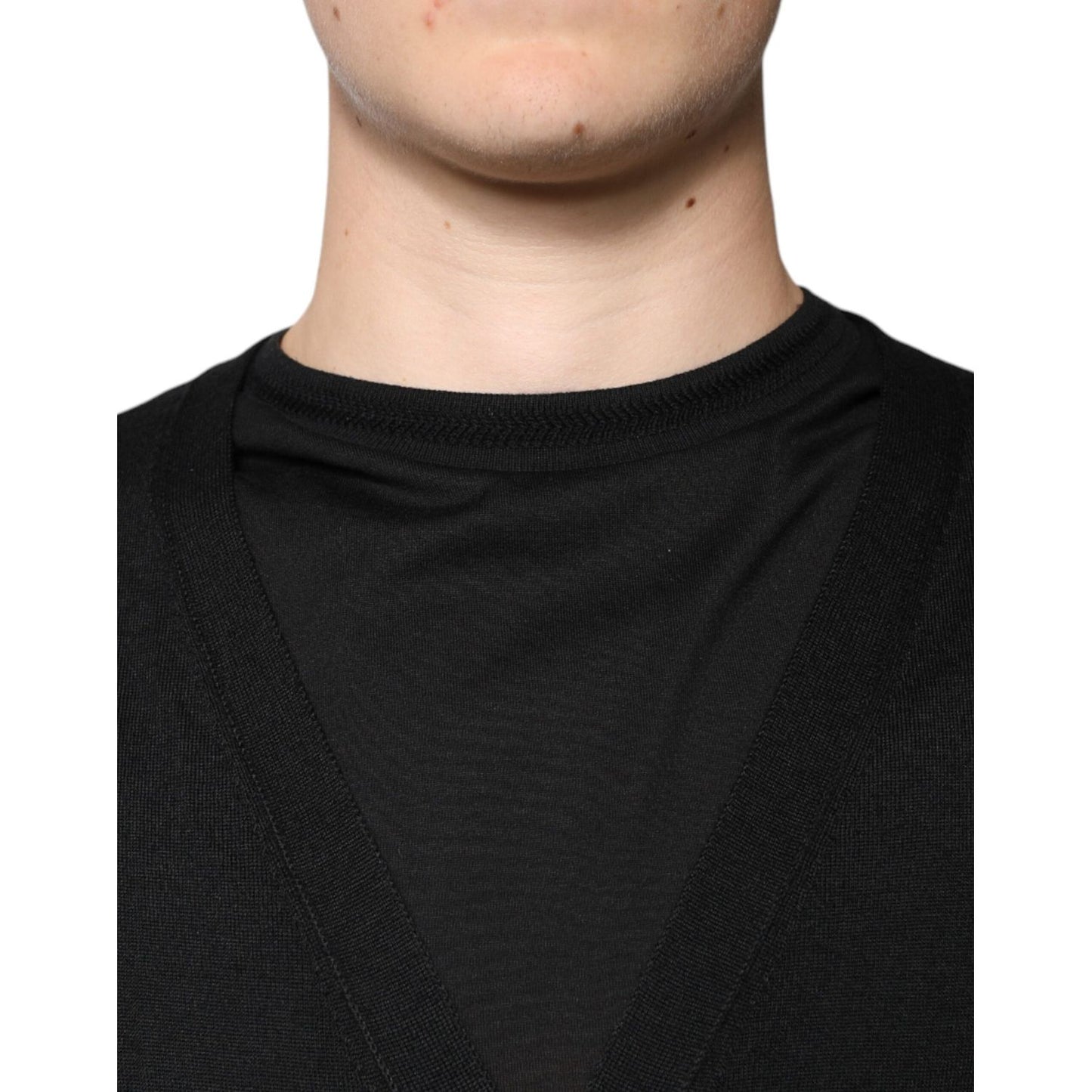 Dolce & Gabbana Black Cashmere Button Down Cardigan Sweater Dolce & Gabbana