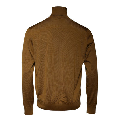 Dolce & Gabbana Brown Cashmere Turtleneck Pullover Sweater Dolce & Gabbana