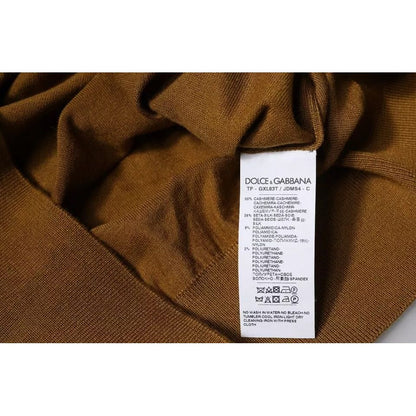 Dolce & Gabbana Brown Cashmere Turtleneck Pullover Sweater Dolce & Gabbana