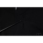Dolce & Gabbana Black Logo Wool Crew Neck Pullover Sweater