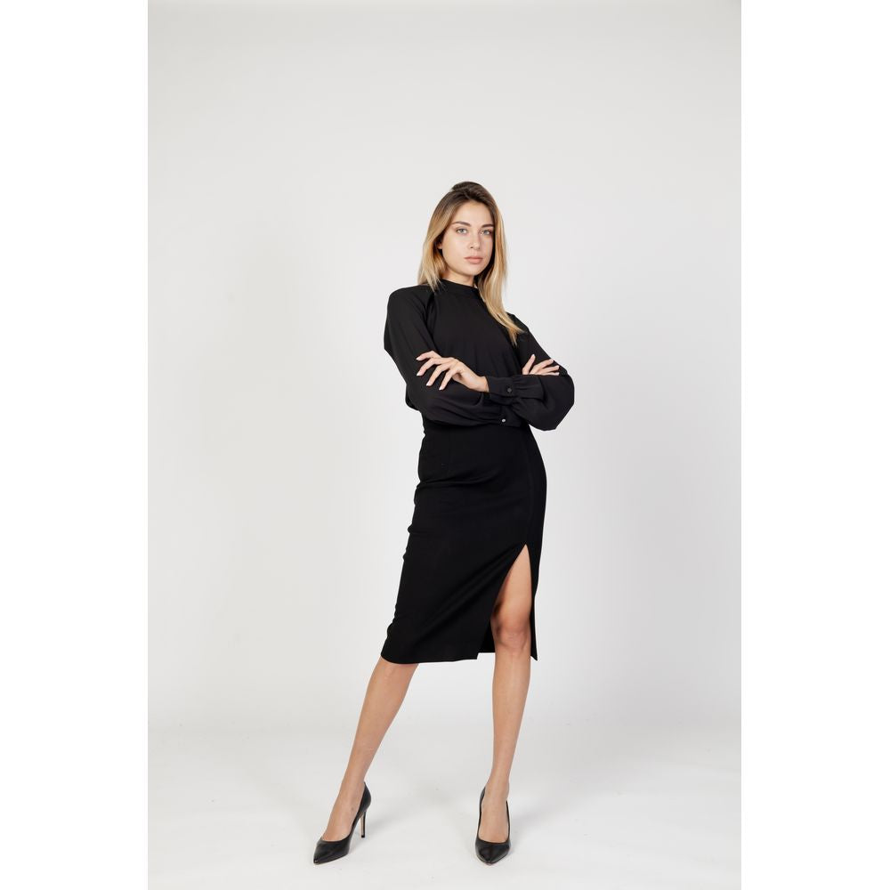 Sandro Ferrone Black Polyester Blouse SA-13053600009-42 | S