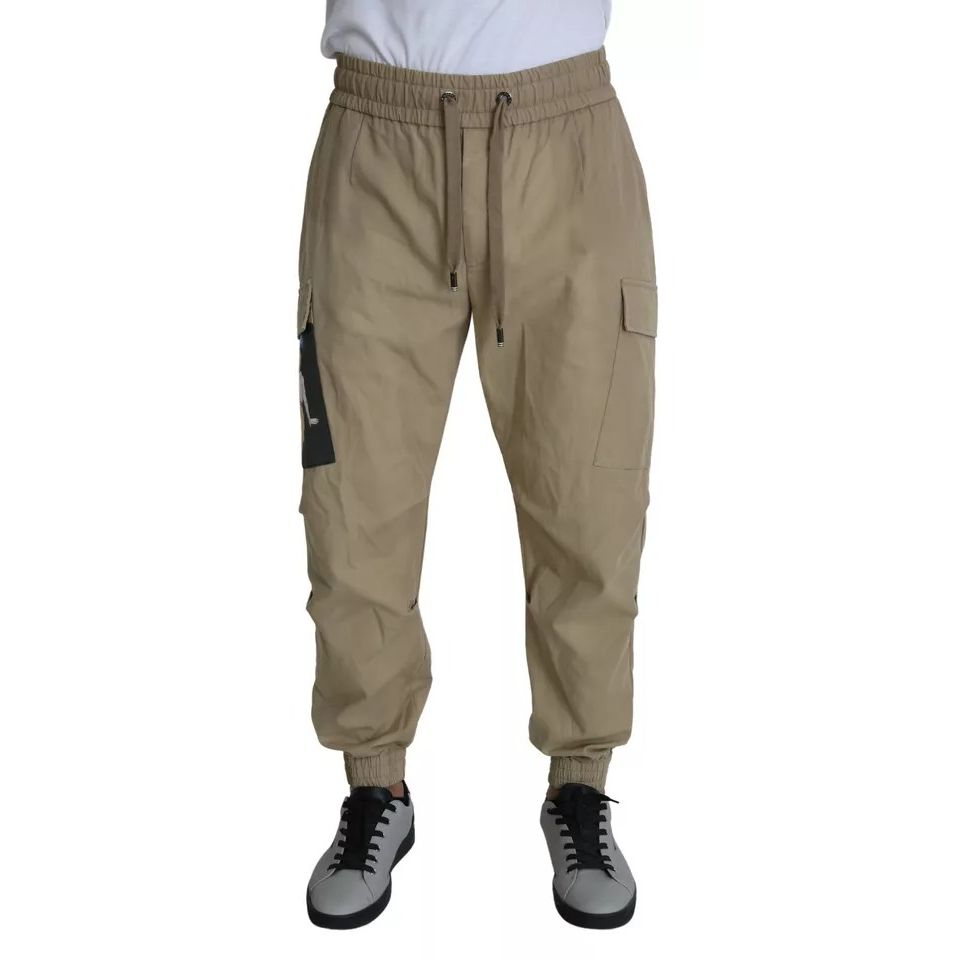 Dolce & Gabbana Beige Pin Up Print Cargo Pants Dolce & Gabbana