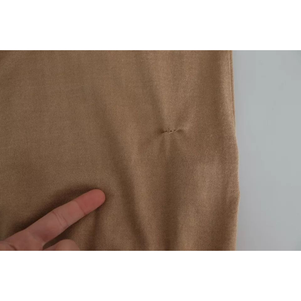 Dolce & Gabbana Beige Cashmere Silk Turtleneck Pullover Sweater