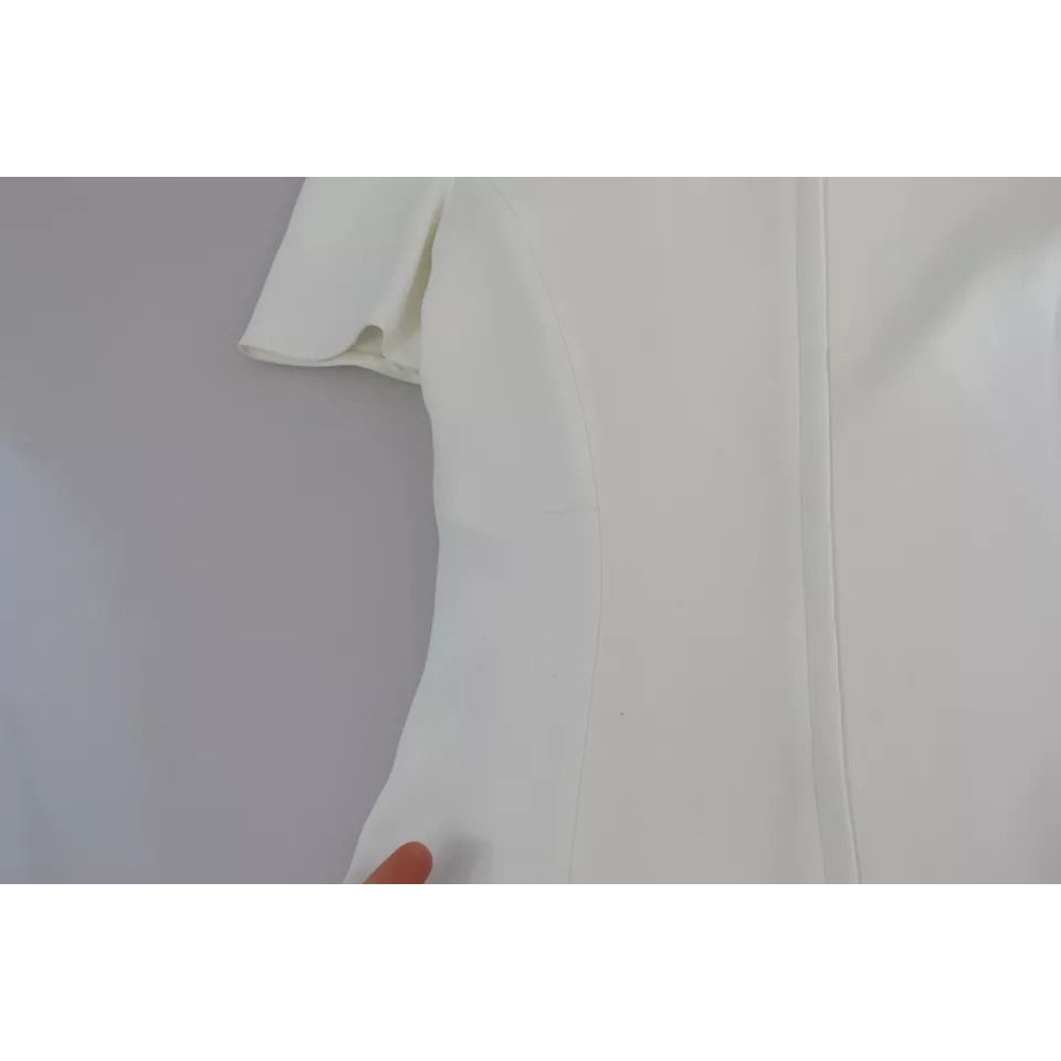 Dolce & Gabbana White Viscose Stretch Short Sleeves Blouse Top Dolce & Gabbana