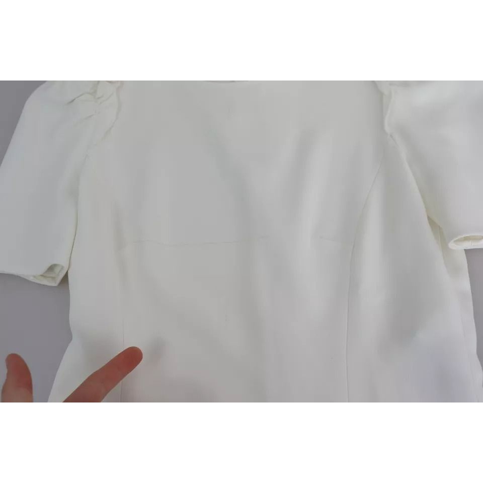 Dolce & Gabbana White Viscose Stretch Short Sleeves Blouse Top Dolce & Gabbana