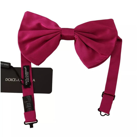 Dolce & Gabbana Pink Silk Adjustable Neck Bow Tie Men FT3515