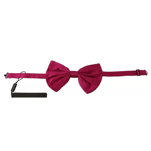 Dolce & Gabbana Pink Silk Adjustable Neck Bow Tie Men FT3515
