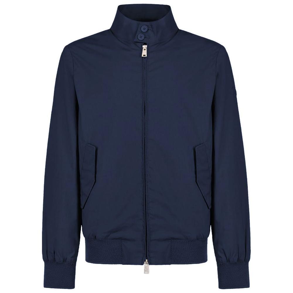 People Of Shibuya Blue Cotton Men Bomber Jacket