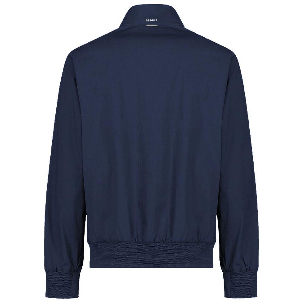 People Of Shibuya Blue Cotton Men Bomber Jacket