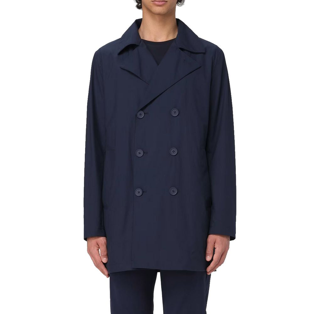 People Of Shibuya Blue Recycled Polyester Men's Trench Coat