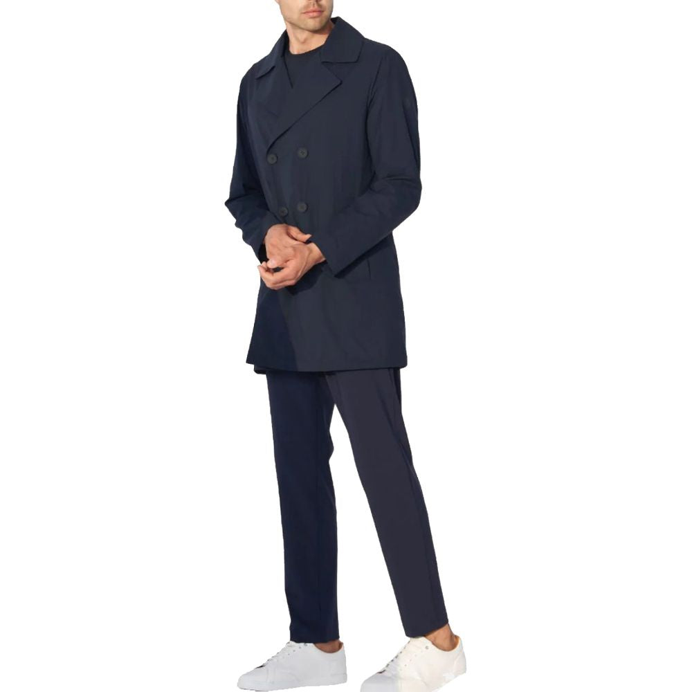 People Of Shibuya Blue Recycled Polyester Men's Trench Coat