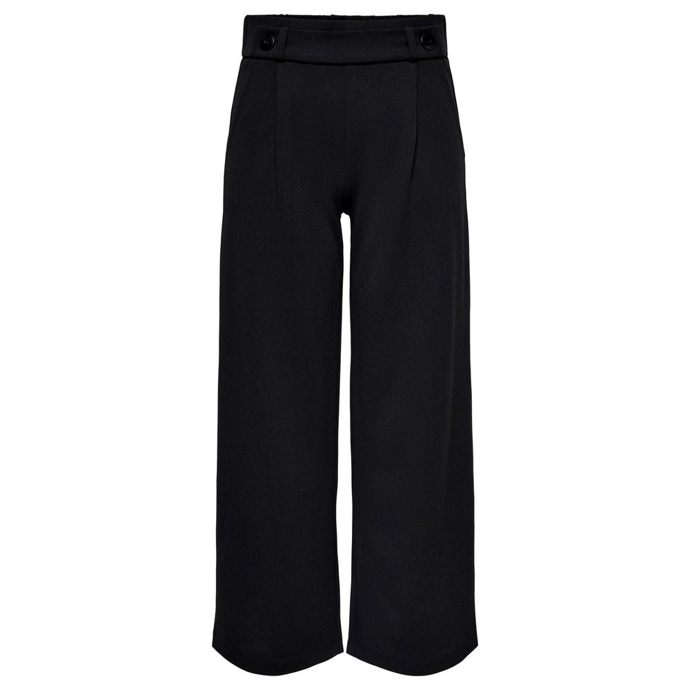 Jacqueline De Yong Black Polyester Pant with elegant palazzo design, perfect for versatile and trendy women's fashion.