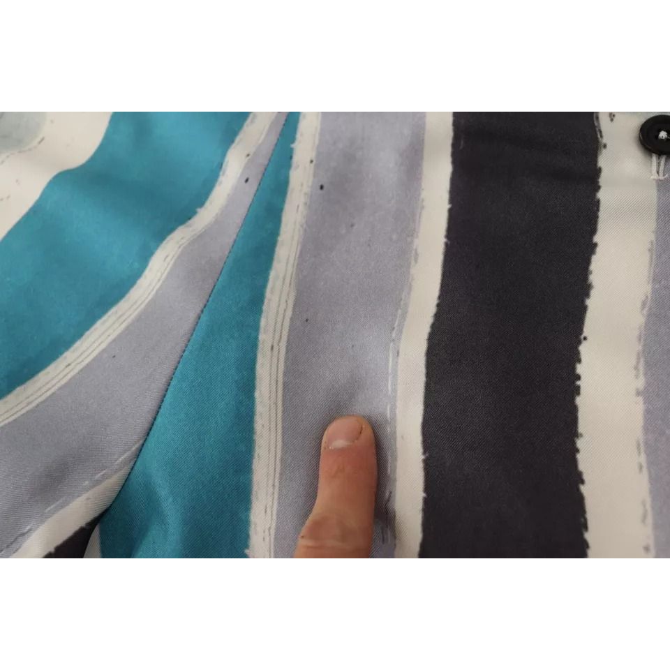 Dolce & Gabbana Multicolor Striped Silk Tapered Pants Dolce & Gabbana