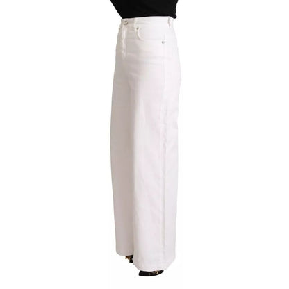Dolce & Gabbana White MONICA Boot Cut Cotton Denim Jeans