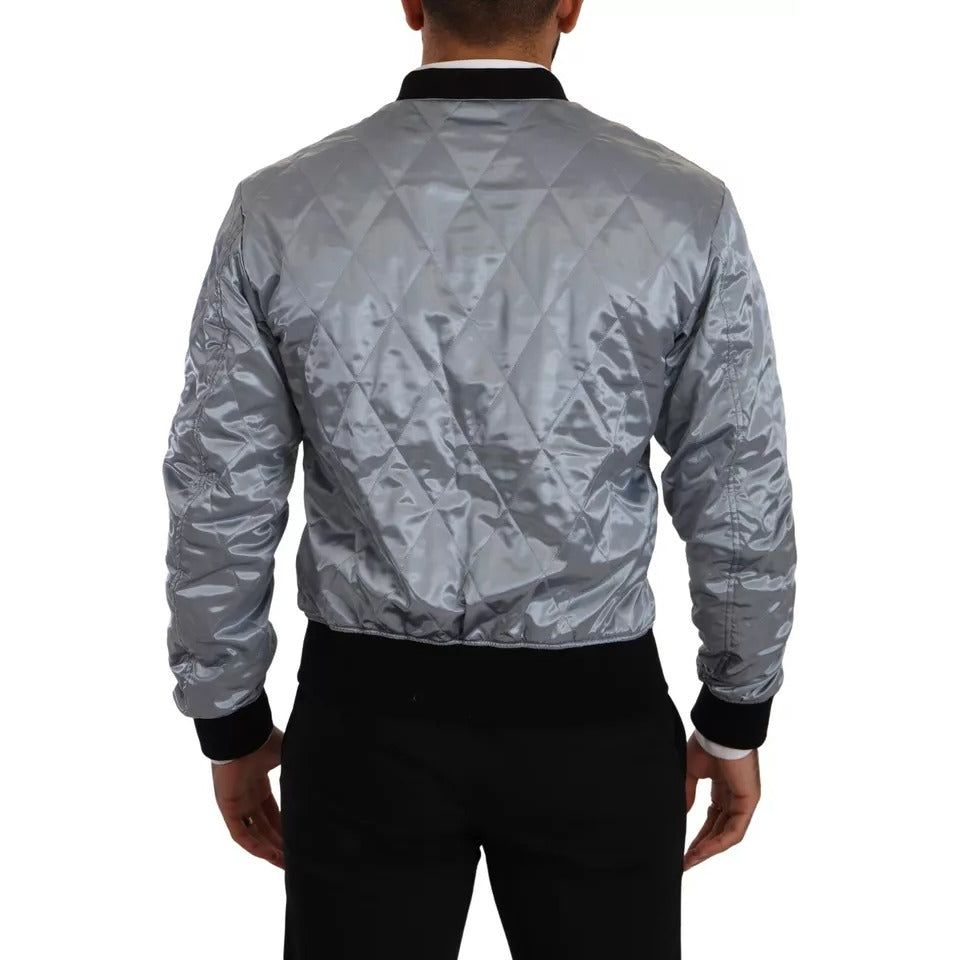 Dolce & Gabbana Light Blue Bomber Coat Men Jacket