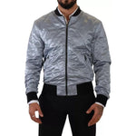 Dolce & Gabbana Light Blue Bomber Coat Men Jacket