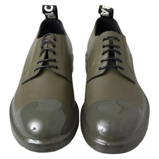 Dolce & Gabbana Green Leather Rubber Sole Dress Shoes MV5063-41