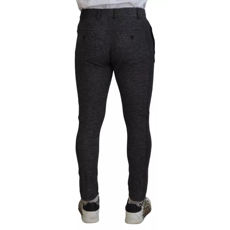Dolce & Gabbana Gray Chevron Viscose Skinny Pants Dolce & Gabbana