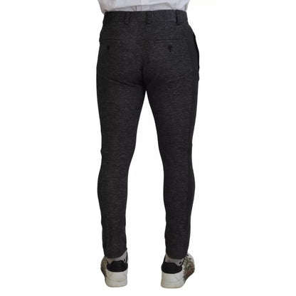 Dolce & Gabbana Gray Chevron Viscose Skinny Pants Dolce & Gabbana