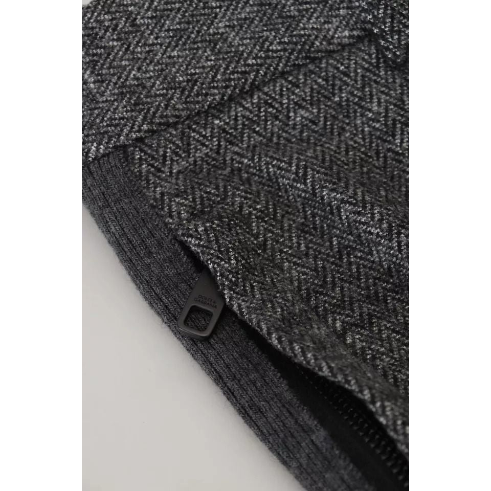 Dolce & Gabbana Gray Chevron Viscose Skinny Pants Dolce & Gabbana