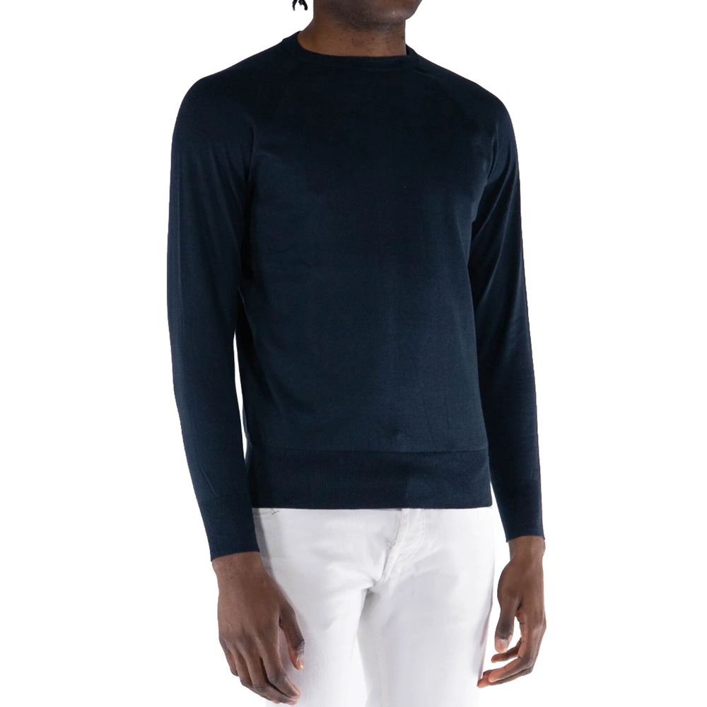 People Of Shibuya Blue Cotton Men's Crewneck Sweater