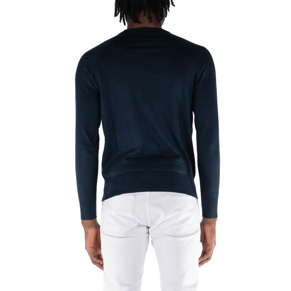 People Of Shibuya Blue Cotton Men's Crewneck Sweater